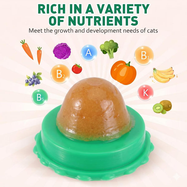 Balacoo 9 Pack Cat Snacks Candy Ball, Cat Energy Ball Toys Includes Catnip | Adhesive Wall Lickable Sugar Balls, Edible Kitty Toys - Healthy Safe Cat Treats Balls, Kitten Chew Toys for Teeth Cleaning5
