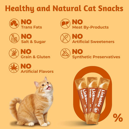 Just Try Pumpkin Lickable Cat Treats with Taurine, 20 Tubes | Soft Texture Supports Healthy Digestion and Gut Health. Ideal for Indoor and Senior Cats Daily Treat Time7