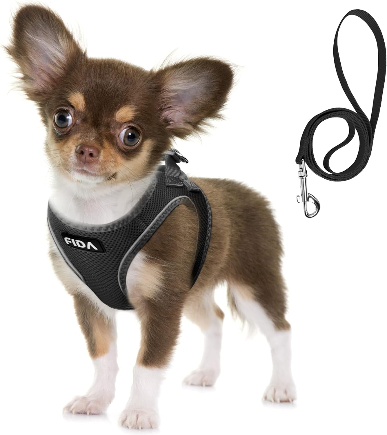 fida-cat-harness-and-leash-set-for-walking-kitten-and-puppy-escape-proof-kitten-harness-with-breathable-lightweight-soft-mesh-adjustable-reflective-step-in-design-xxxs-pink