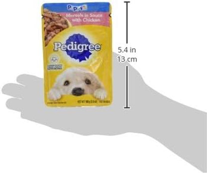 Pedigree Puppy Morsels Wet Dog Food Pouch, Chicken, 3.5 Oz, 16 Count | Steam Cooked, High Quality Animal Protein, DHA Brain Support, Calcium for Teeth & Bones, Topper or Complete Meal4
