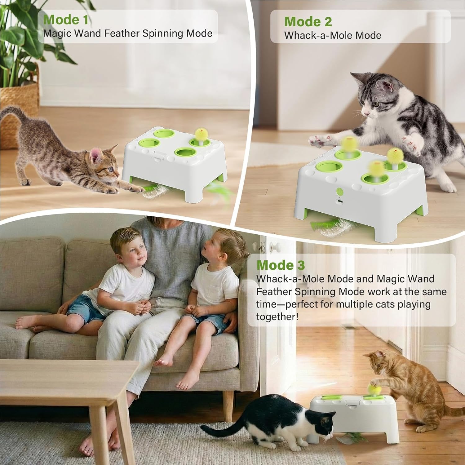 magic-house-interactive-cat-toy-with-3-modes-rechargeable-whack-a-mole-feather-toy-for-indoor-cats-4-holes-4-accessories