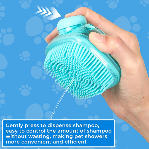 2PCS Dog Washing Gloves and Dog Shampoo Brush, Dog Bath Brush That Can Add Dog Shampoo, Dog Bath Supplies Dog and Cat Bath Set4