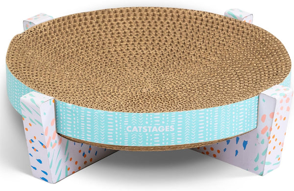 Catstages Scratch, Snuggle & Rest – 2‑In‑1 Indoor Cat Scratcher & Elevated Cat Lounger, Catnip Included1