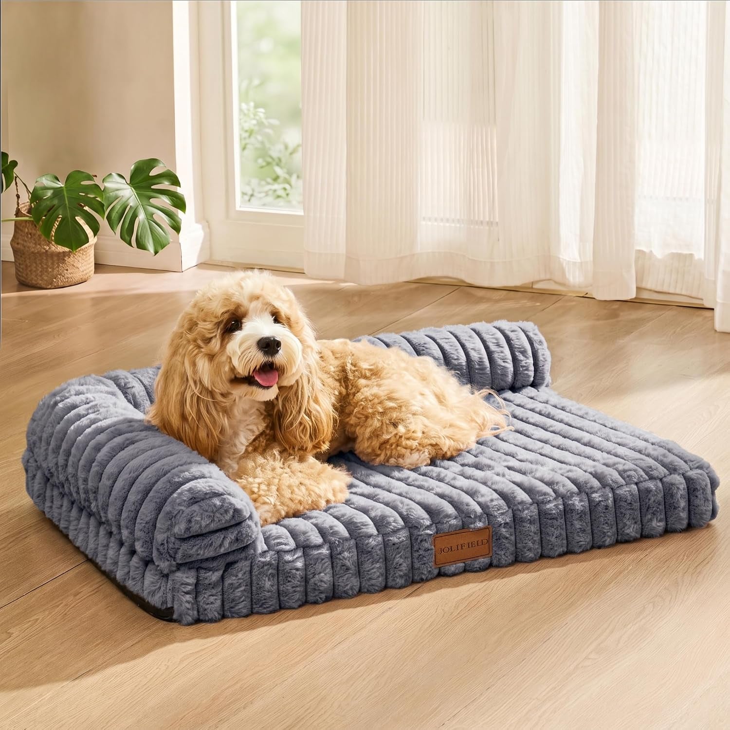 orthopedic-calming-large-dog-bed-pet-sofa-bed-36x24-grey-2-sided-pet-couch-large-sized-dog-soft-egg-crate-foam-dog-mat-waterproof-removable-washable-cover-nonskid-bottom-cat-bed