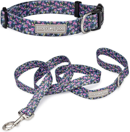 Lucky Love Dog - Easy Click Buckle Dog Collar with Leash Set Combo, Durable & Comfortable for Male & Female Dogs, Pet Collar for Medium Dogs, Secure Fit - Blackbird Combo, Medium17