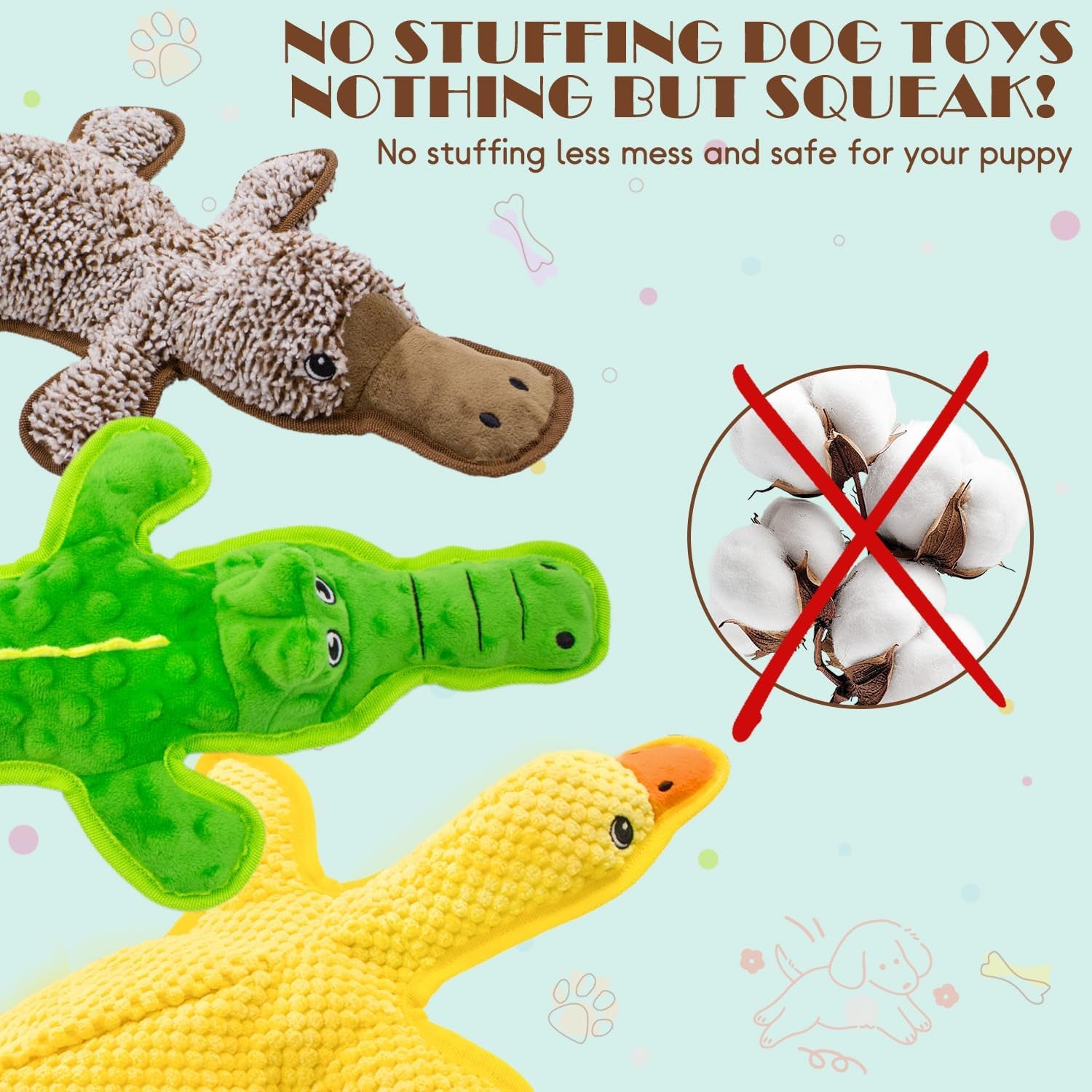 no-stuffing-dog-squeak-toys-3-pack-chew-toys-for-small-to-large-puppies-durable-puppy-teething-toys-interactive-to-keep-pets-busy-toss-fetch-tug-play-best-birthday-gift