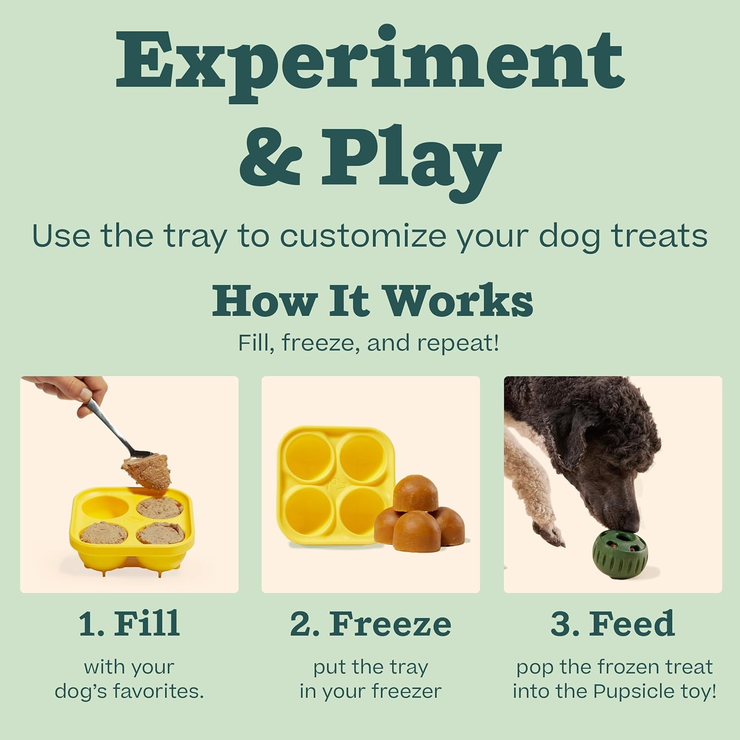 woof-pupsicle-dog-treat-toy-with-silicone-treat-tray-for-dogs-10-25-lbs-pupsicle-toy-for-small-dogs-silicone-treat-tray-homemade-frozen-treats-easy-fill-design-low-mess-play