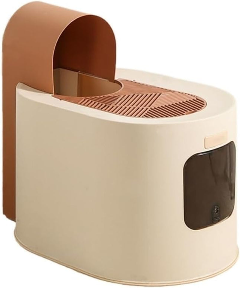 pet-supplies-large-hooded-cat-litter-box-with-lid-anti-splash-easy-clean-traybrown