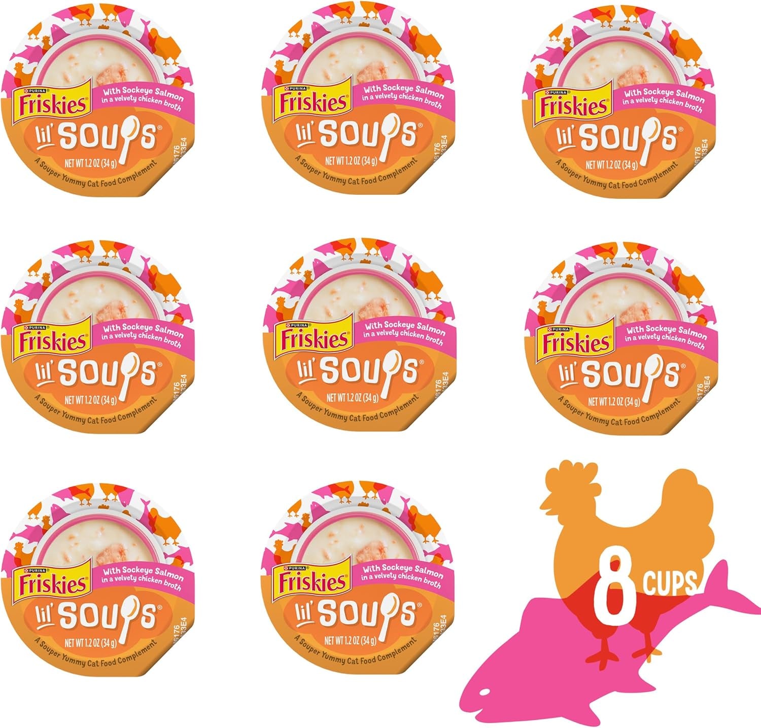 purina-friskies-grain-free-lickable-cat-food-toppers-lil-soups-with-sockeye-salmon-in-chicken-broth-pack-of-8-1-2-oz-cups