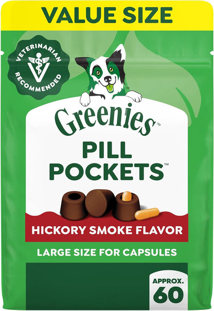 Greenies Pill Pockets Large Size Dog Treats, Peanut Butter, 15.8 Oz | Vet-Recommended, Capsule Size, Low Calorie, Odor Masking, Stress- and Mess-Free Medication Experience16