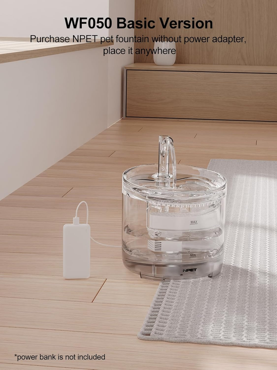 npet-cat-water-fountain-wf050tp-1-5l-automatic-pet-drinking-fountain-with-replacement-faucet-kit-no-adapter