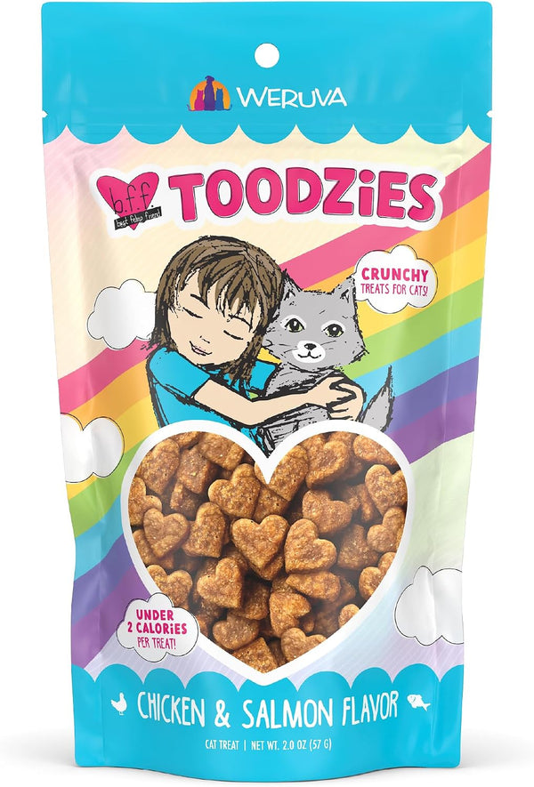 Weruva BFF Toodzies, Chicken and Salmon Crunchy Cat Treats, 2Oz Bag1