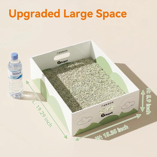 Foldable & Leak-Proof Disposable Cat Litter Box | Portable Travel Litter Box for Cats | Waterproof, Collapsible, Temporary Litter Box for Car, Hotel & Home | Tall 15Cm High-Wall Design (1, Large)4