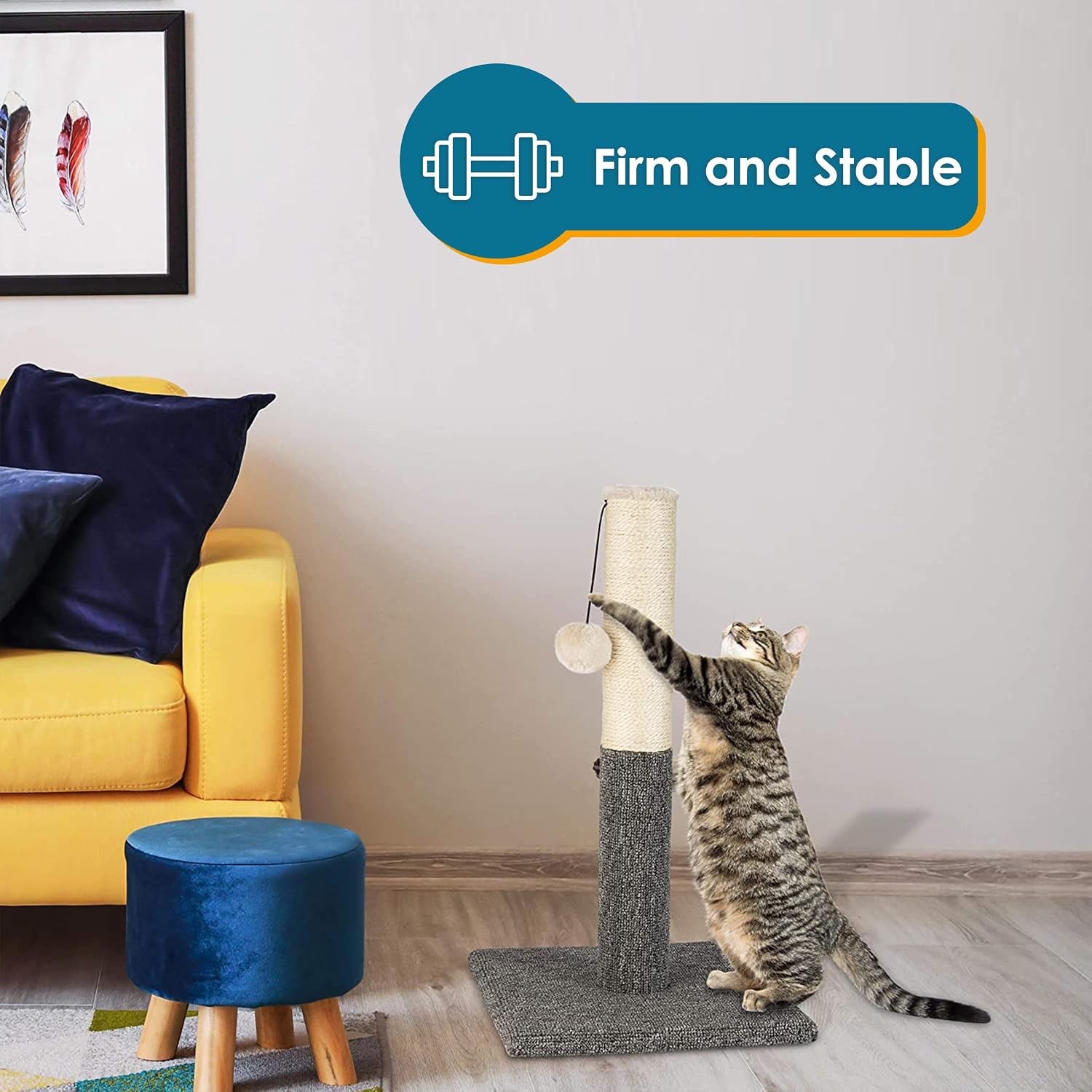 pawbee-20-cat-scratching-post-with-hanging-ball-modern-sisal-rope-pole-scratcher-tower-for-indoor-kitten