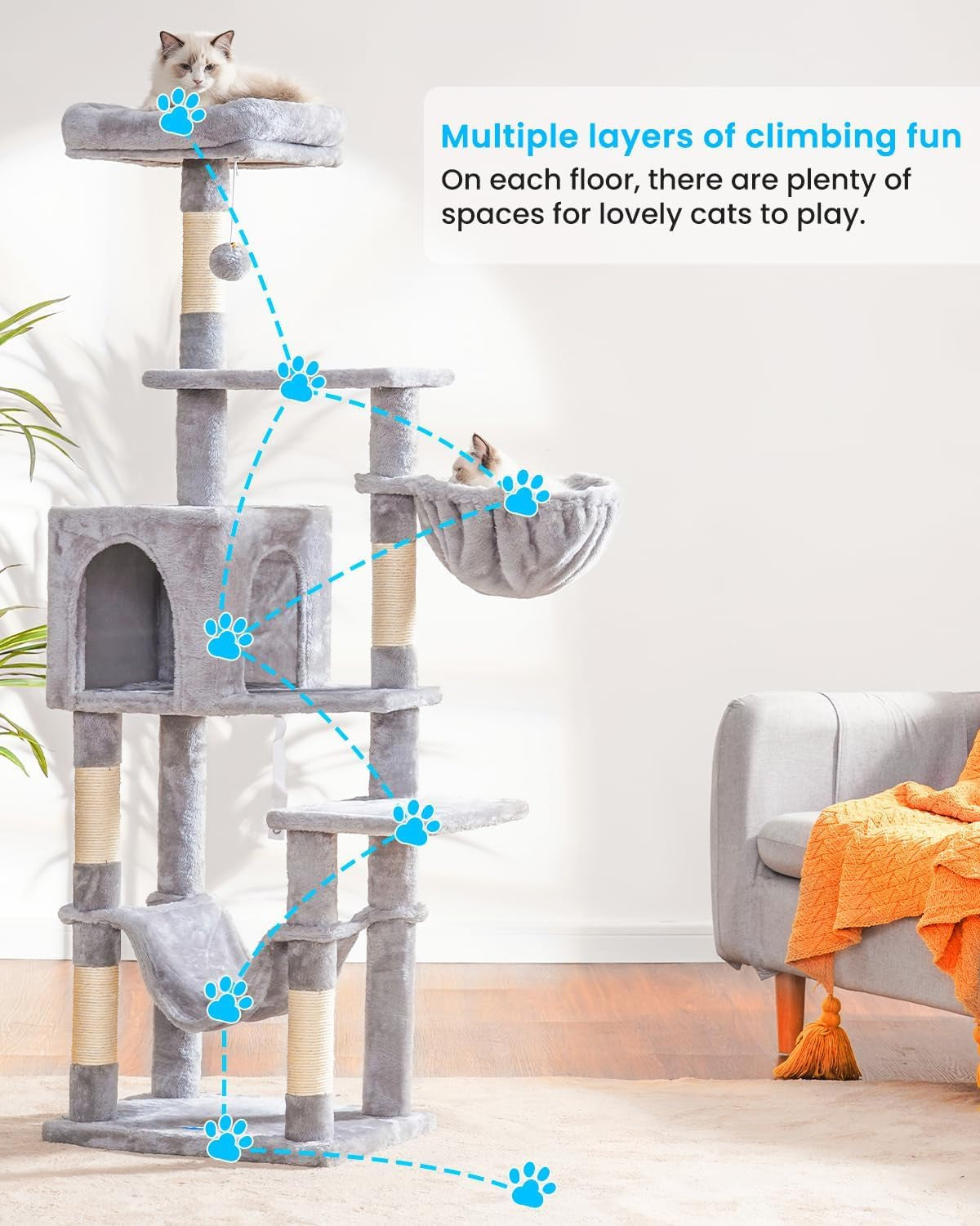 hey-brother-cat-tree-with-large-hammock-multi-level-cat-tower-for-indoor-cats-cat-condo-with-sisal-covered-scratching-posts-and-top-perch-light-gray-mpj050w