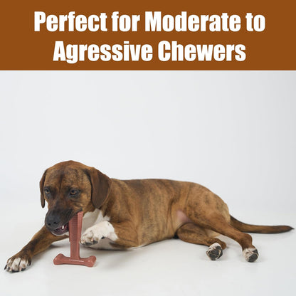 SPOT Bam-Bones plus T Bone – Bamboo Fiber & Nylon Dog Chew Toy for Moderate to Aggressive Chewers, Durable Long Lasting & Non-Splintering, Beef Flavor Toy for Adult Dogs & Puppies under 60 Lbs, 6 In6