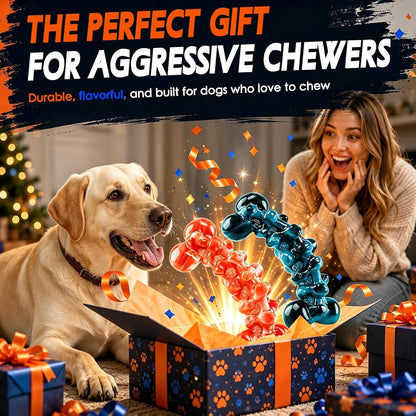 WOWBALA Dog Toys for Aggressive Chewers,Indestructible Dog Chew Toy | Tough Nylon, Not Easy to Bite Break, Long Lasting Fun, Teeth Cleaning for Medium & Large Dogs,2 Pack8