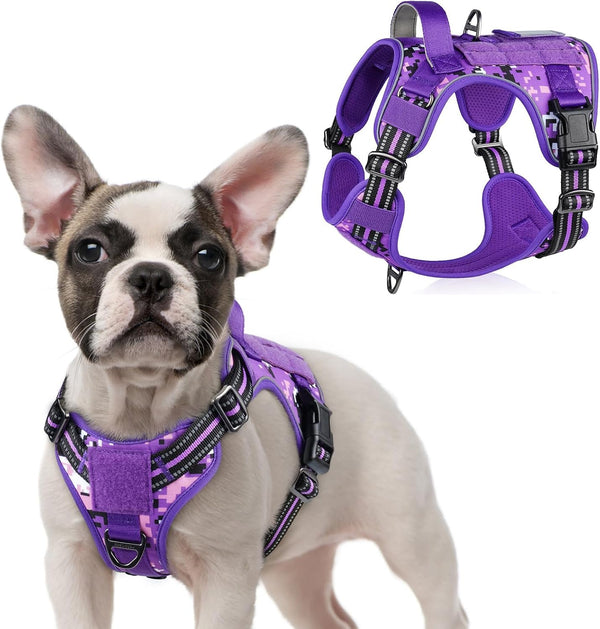 Rabbitgoo Tactical Dog Harness for Large, No Pull Military Service Vest | Molle & Handle, Heavy Duty, Adjustable, Reflective Straps, Easy Control for Training Walking, Black, Large71