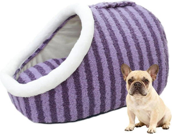 Warm Nest Dog Bed, Soft Cozy Pet Cave with Removable Cushion, Non-Slip Washable Soft Slipper Cave for Small and Medium Pets (Blue, Large)11