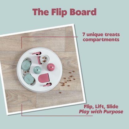 Trixie Cat Activity Flip Board – 4-Module Treat Puzzle Enrichment Toy for Mental Stimulation & Slow Feeding – Interactive Cat Toy for Indoor Cats – Berry/Gray, 9 X 9 X 2.5 In3