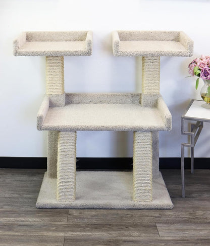 Prestige Cat Trees Maine Coon Deluxe Cat Perch – Made in USA Sturdy Solid-Wood Tower for Large & Multiple Cats – Easy 2-Step Assembly, Plush Carpet, Sisal Scratch Posts3