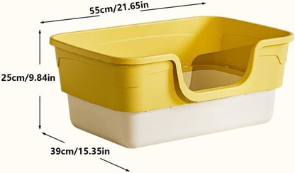 Pet Supplies, Open Top Cat Litter Box with Removable Design, Thickened anti Splash & Easy Clean(Gray)2
