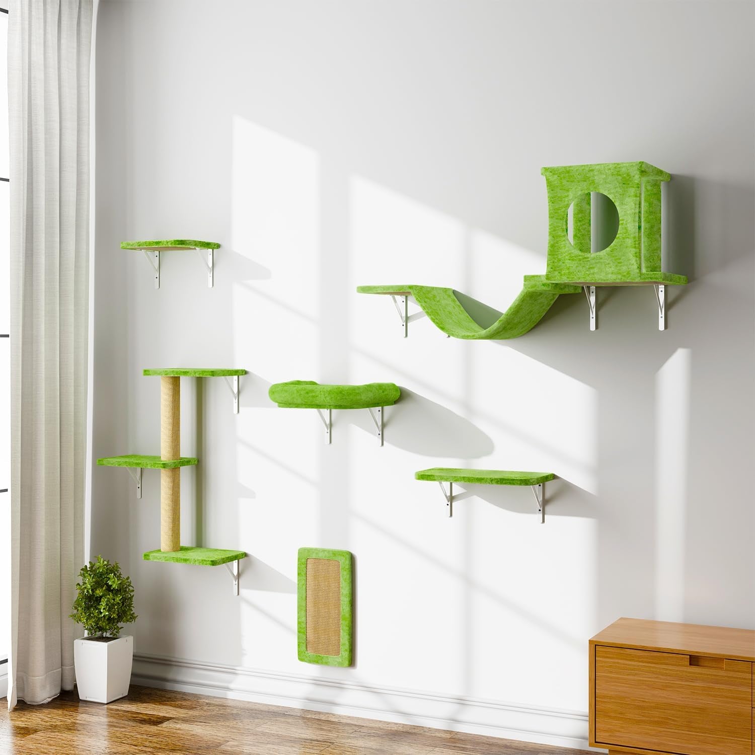 nunu-lab-wall-mounted-cat-furniture-set-6-pcs-climber-set-with-house-bridge-steps-scratcher-board-diy-walls-playground-indoor-cat-shelves-gray