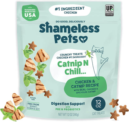 Shameless Pets Crunchy Cat Snacks & Treats – Healthy Cat Treats for Indoor Cats & Kittens with Catnip, Real Chicken & Digestive Support, Catnip N Chill (2.5 Oz)13