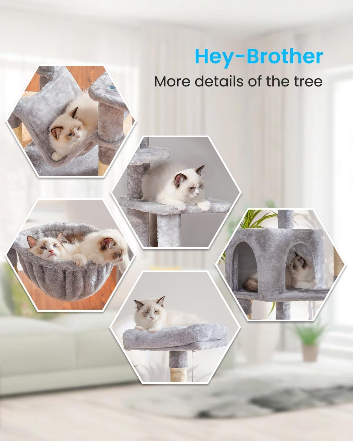 hey-brother-cat-tree-with-large-hammock-multi-level-cat-tower-for-indoor-cats-cat-condo-with-sisal-covered-scratching-posts-and-top-perch-light-gray-mpj050w