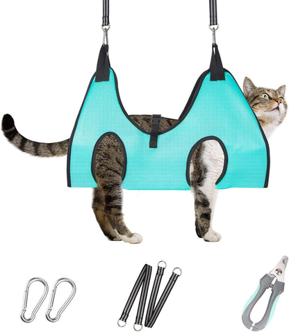 ATESON Pet Grooming Hammock with Nail Clippers/Nail Trimmers/Grooming Scissors, Dog Grooming Harness for Nail Trimming, Pet Grooming Sling Helper24