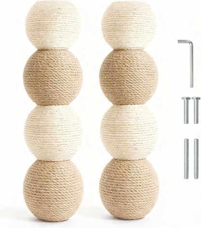 【2026 Upgraded】 2 Pack Cat Scratching Post Replacement, 13.8" X 3.93" Sisal Scratching Poles with M8 Screws, Modern Cat Tree Replacement Parts for Indoor Cat Tower Repair, White7