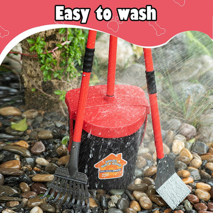 HUZSV Dog Pooper Scooper with Bag Attachment&Swivel Bin | Heavy Duty Metal Rake and Spade Set,Non-Breakable Poop Scoop for Large & Small Dogs ,100 Waste Bags for Grass, Dirt & Gravel3