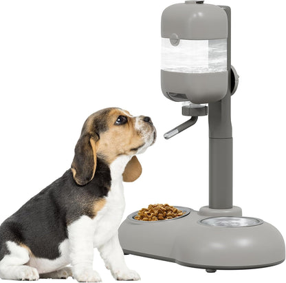Pet Bowls with Weaning Bottles,3 in 1 Height Adjustable Water Dispenser for Dogs,15°Tilted Food Bowls for Small Dogs,Puppy Feeding,Pet Food Bowls for Cats,Rabbits,Ferrets9