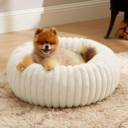 Bedsure Comfyfleece™ Donut Large Dog Bed - Washable Faux Fur with Corduroy Fleece & anti Slip Bottom, round Pet Bed with Removable Cover, Camel Brown, 36X36X8 Inches | 36X36X8In,Calming round Pet Bed,Support Plush , with Removable Corduroy Fleece for Big Dog,Anti Slip Bottom,Camel Brown17