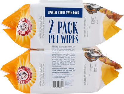 Arm and Hammer for Pets Heavy Duty Multipurpose Dog Bath Wipes, Mango Scent - All Purpose Wipes Remove Odor and Refresh Your Dog’S Skin between Baths, 100 Count - 2 Pack8