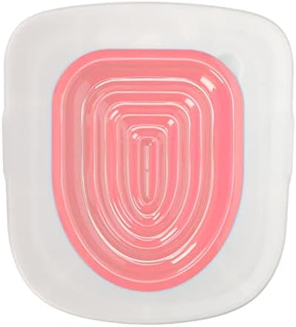 Zerone Cat Toilet Training Kit, Universal Removable Design Reusable Environmentally Friendly Cat Toilet Trainer for Pet Cleaning (White Tray, 1 Pink Inner Support)1
