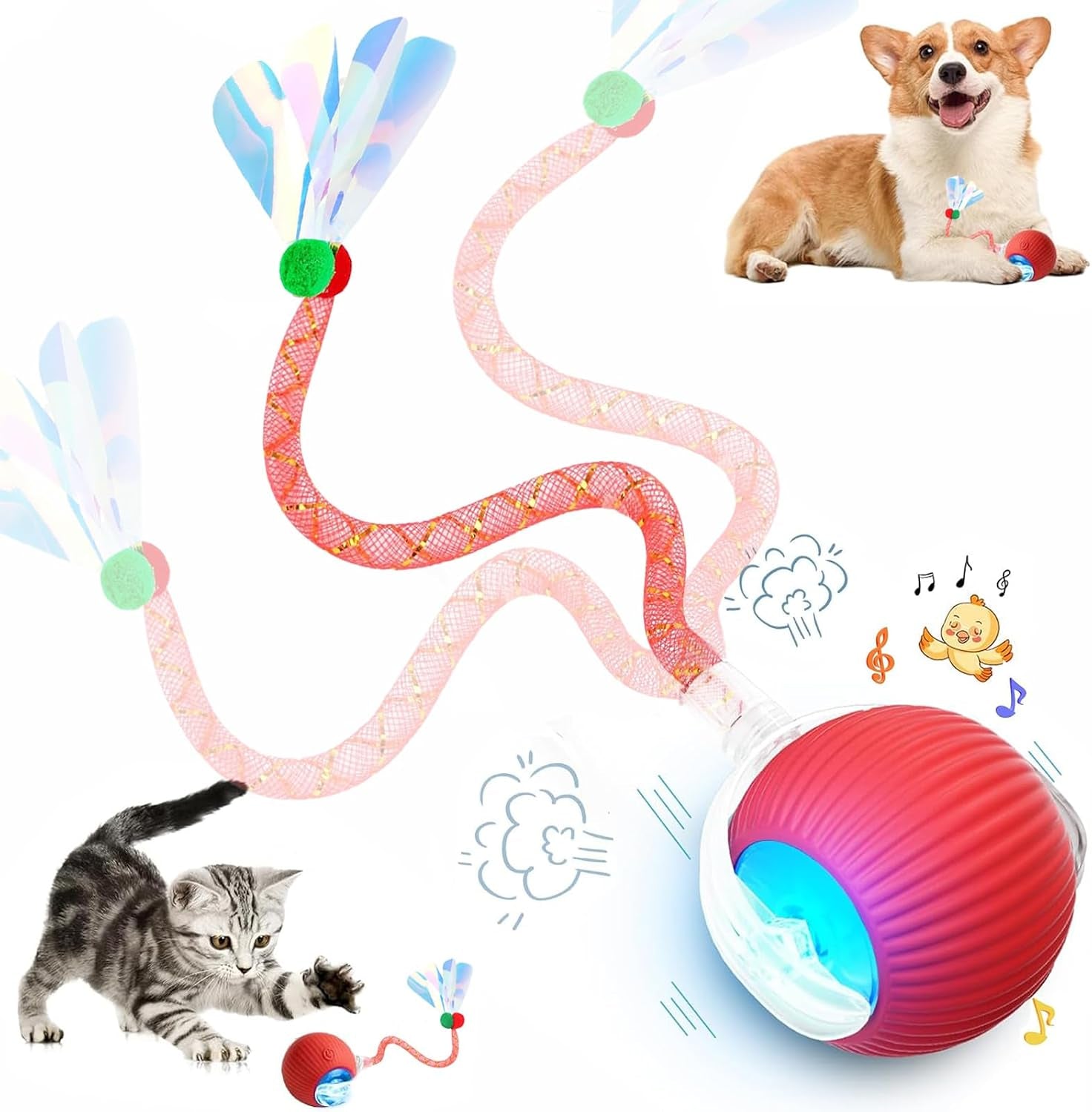 2-packs-speed-2-0-tail-interactive-cat-toys-for-indoor-cats-chirping-motion-activate-cat-toy-smart-kitten-rolling-ball-moving-ball-toys-rechargeable-dog-cats-bal-l-for-enrichment-exercise