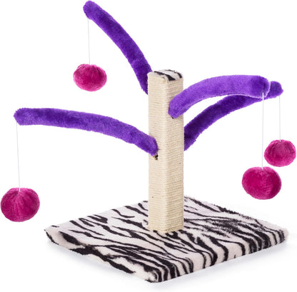 Prevue Pet Products Kitty Power Bounce 'N Spring Scratcher Furniture - Indoor Cat Scratcher Tower with Toys, Vertical Scratch Post for Small & Adult Cats - Purple1
