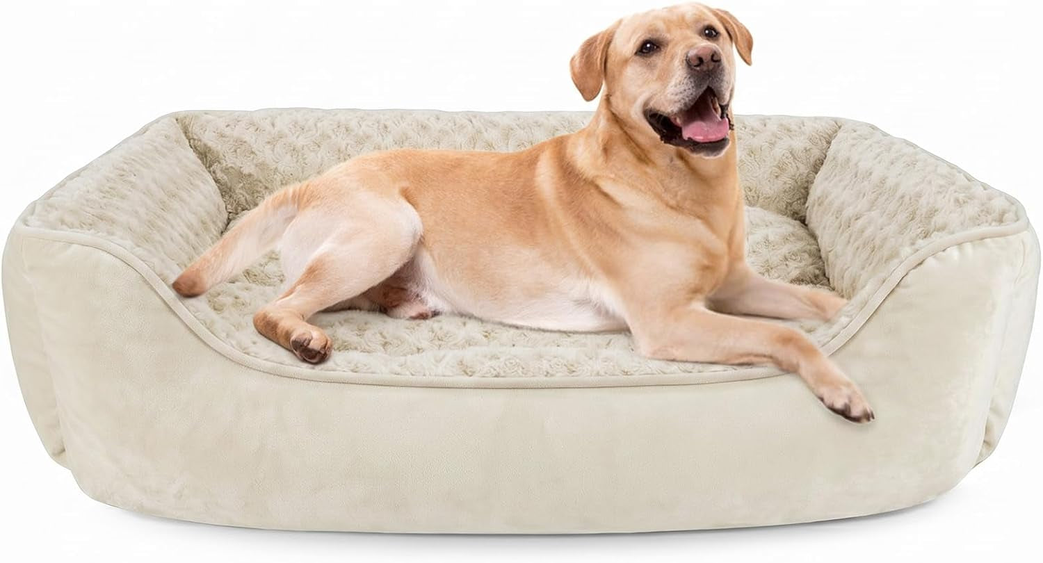 joejoy-rectangle-dog-bed-for-large-medium-small-dogs-washable-orthopedic-sofa-bed-soft-breathable-puppy-pet-cuddler-durable-calming-dog-bed-with-anti-slip-bottom-multiple-sizes-beige