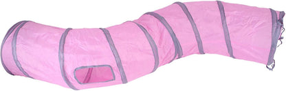 Icagy Cat Tunnel Toys for Indoor Cats Kittens Rabbits, Pet Toy Play Tunnels | Interactive Crinkle Pop up Tunnel Toys, Relieve Cat Boredom, Rainbow 47" Shape S14