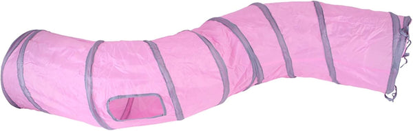 Icagy Cat Tunnel Toys for Indoor Cats Kittens Rabbits, Pet Toy Play Tunnels | Interactive Crinkle Pop up Tunnel Toys, Relieve Cat Boredom, Rainbow 47" Shape S14
