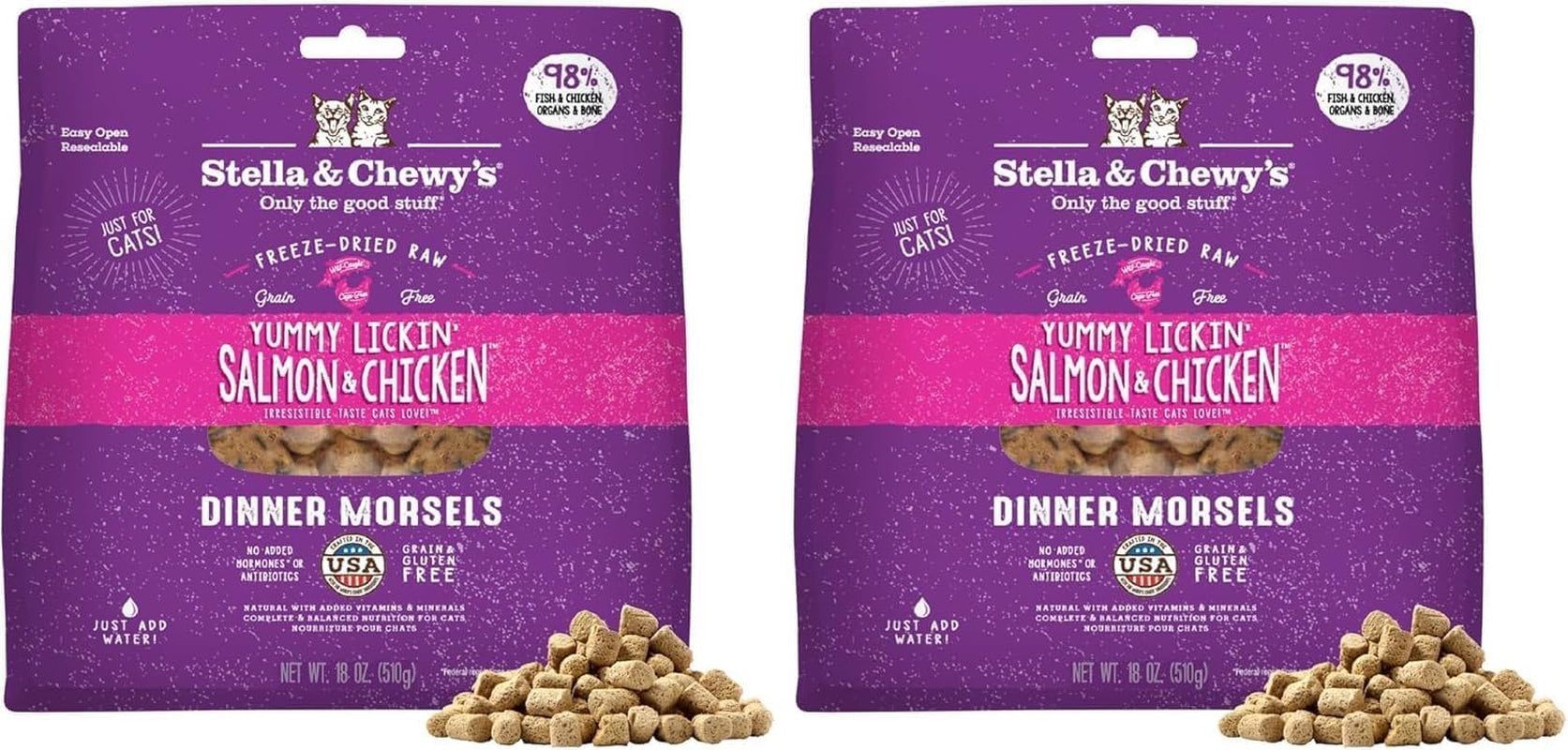 stella-chewys-freeze-dried-raw-cat-dinner-morsels-premium-chicken-recipe-with-98-cage-free-meat-organs-natural-grain-free-cat-kitten-food-made-in-usa-3-5-oz