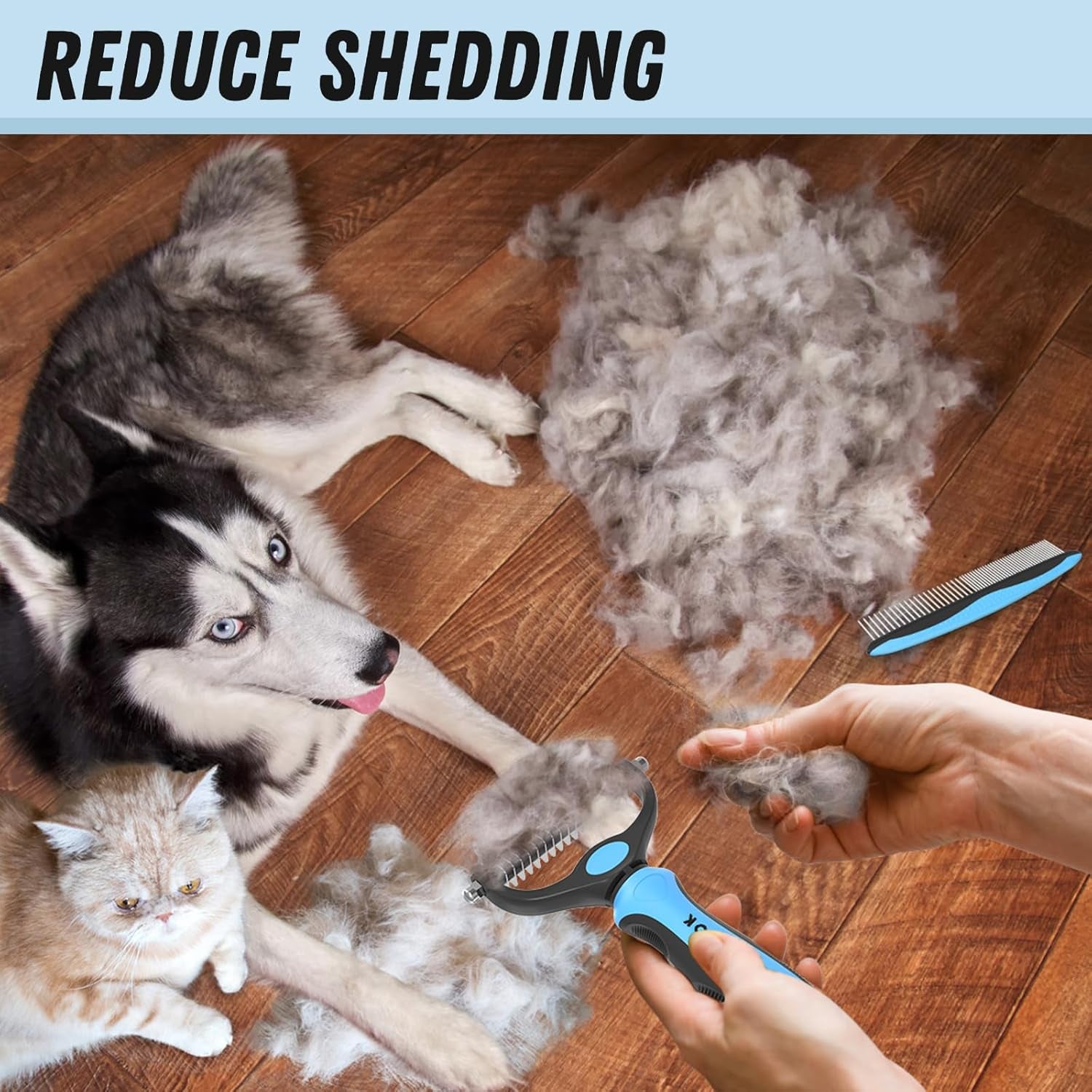 docrok-pet-grooming-combo-blue-deshedding-brush-with-metal-comb-for-detangling-and-dematting-long-matted-fur-on-cats-and-dogs