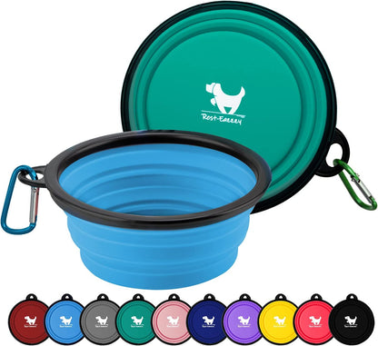 Collapsible Dog Bowls for Travel, 2-Pack Dog Portable Water Bowl for Dogs Cats Pet Foldable Feeding Watering Dish for Traveling Camping with Carabiners, BPA Free (Grey&Black, Small (Pack of 2))18