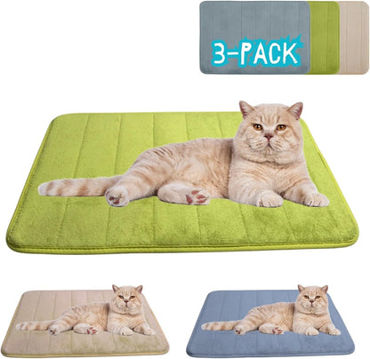 Washable Pet Bed Mat (23.6 X 15.8 Inch) – 3-Pack for Indoor/Outdoor Use, Soft Sleeping Mat for Cats, Small Pets, Kitty, Puppy, Rabbit – Cozy Bedding Pads for Pets up to 20Lbs1