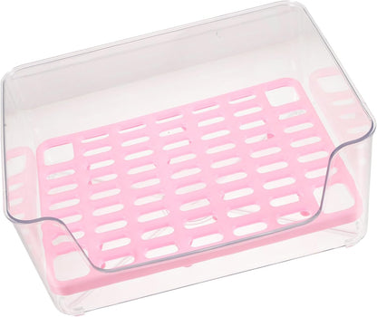 Minkissy Pet Litter Box Medium Pink Acrylic Anti-Splash Kitten Litter Pan Potty Elevated Cat Toilet for Indoor Housebreaking1