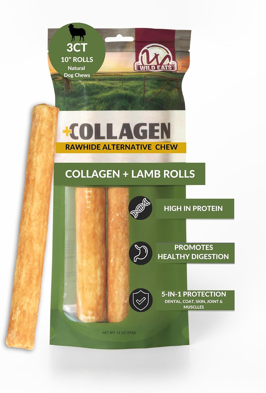 wild-eats-real-duck-collagen-bully-sticks-for-dogs-25-pack-rawhide-free-no-hide-chew-treat-made-without-grain-5-inch-size-high-protein-satisfies-natural-gnawing-urges-suits-all-breeds