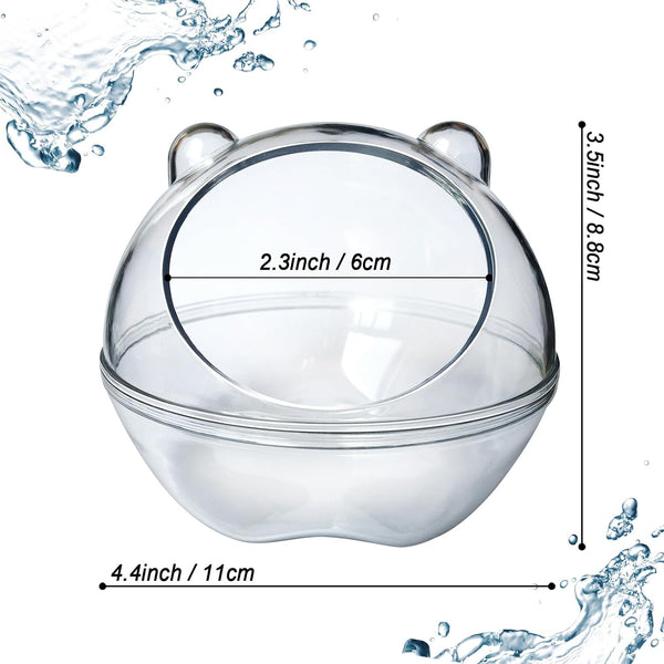Hamster Bathtub,Hamster Bathroom,Sand Bath Container,Hamster Toilet and Sandbox Dust Bathtub,Hamster Bed,Sand Bath Box for Hamster Cage Accessories (S 4.4X4.4X3.5 Inch)6