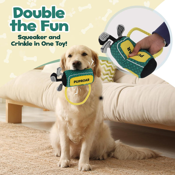 PUPROAR Golf Dog Toy, Dog Birthday Gift, Funny Squeaky Plush Rope Golf Bag Toy for Small, Medium & Large Breeds3