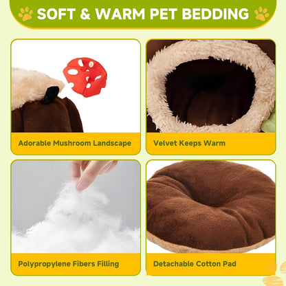 LYART Guinea Pig Hamster Bedding or Hideout for Mouse Mice Rat Ferret Bunny Fluff Bedding Bed House Cage Accessories, Dwarf Rabbits Hedgehog Bearded Dragon Warm Bedding Winter Nest Cave, Washable(2.L)3
